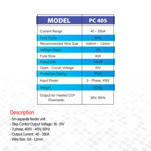 TAKADA PC 405 Simple Spec Sheet